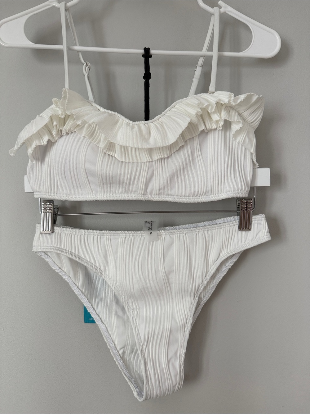 NWT Cupshe White Ruffle Bikini